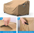 Sofa Covers for Patio, Brown Waterproof 3-Seater with Air Vent