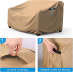 Outdoor Patio Sofa Cover, Brown 2-Seater Polyester with Air Vent