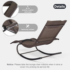 Lounge Chairs, Chaise Lounges with Detachable Pillow for Patio, Lawn, Pool, Outdoor Lounge Chairs Set of 2, Brown
