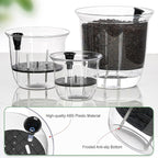 Plant Pots 6/5/4 inch Set of 3, Self Watering Pots for Indoor Outdoor Plants Flowers, Self Watering Planters with Reservoir, Drainage Hole and Absorbent Cotton Rope
