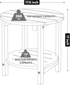 LZRS Round Adirondack Side Table Double End Table, Outdoor Side Tables for Patio, Backyard,Pool, Indoor Companion, Easy Maintenance & Weather Resistant(Navy Blue)