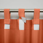 Exclusive Home Cabana Solid Indoor/Outdoor Light Filtering Hook-and-Loop Tab Top Curtain Panel Pair, 54"x120", Mecca Orange