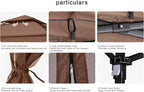 COOSHADE 11x11 Pop Up Gazebo Tent Outdoor Canopy Patio Shelter with Mosquito Netting(Brown)