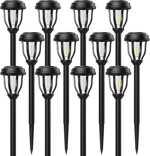 12 Pack Solar Lights Outdoor, Solar Pathway Lights
