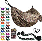 Gold Armour Camping Hammock - XL Double Hammock Portable Hammock Camping Accessories Gear for Outdoor Indoor with Tree Straps, USA Based Brand (Camouflage II)