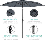 Best Choice Products 10ft Outdoor Table Compatible Steel Polyester Market Patio Umbrella w/Crank and Easy Push Button Tilt