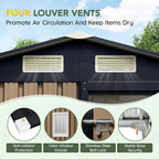 Breezz 6x4FT Outdoor Steel Storage Shed, Lockable Doors, Compact Metal Tool Shed - Image 7