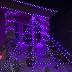 String Lights 165 ft 500 LED Purple Outdoor Plug-In with Timer