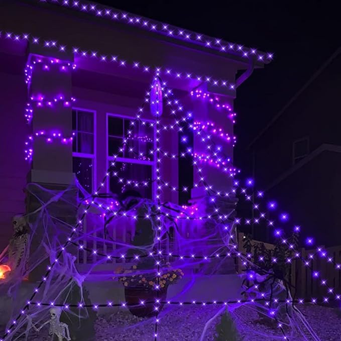 String Lights 165 ft 500 LED Purple Outdoor Plug-In with Timer