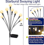TONULAX Solar Garden Lights - Upgraded Solar Swaying Light, Sway by Wind, Outdoor Lights, Yard Patio Pathway Decoration, High Flexibility Iron Wire & Heavy Bulb Base, Warm White(10 Pack)