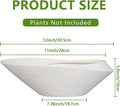 Planter Pot, 12 Inch Ceramic with Drainage Hole, White and Black
