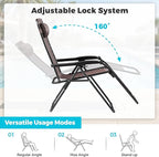 Homall Zero Gravity Chair Patio Folding Lawn Outdoor Lounge Gravity Camp Reclining Lounge Chair with Cup Holder Pillows for Poolside Backyard and Beach Set of 4 (Brown)