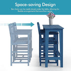 Ciokea Outdoor Bar Height Table Set of 5, 60" Extra Long Rectangle High Top Table and 4 Oversized Adirondack Chairs Set, Heavy-Duty All-Weather HDPE Patio Bar Set for Backyard Balcony Deck, Navy Blue