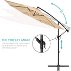 Best Choice Products 10ft Offset Cantilever Hanging Market Patio Umbrella, 8 Sturdy Ribs, Easy Adjustment - Sand
