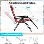 Homall Zero Gravity Chair Patio Folding Lawn Outdoor Lounge Gravity Camp Reclining Lounge Chair with Cup Holder Pillows for Poolside Backyard and Beach Set of 4 (Red)