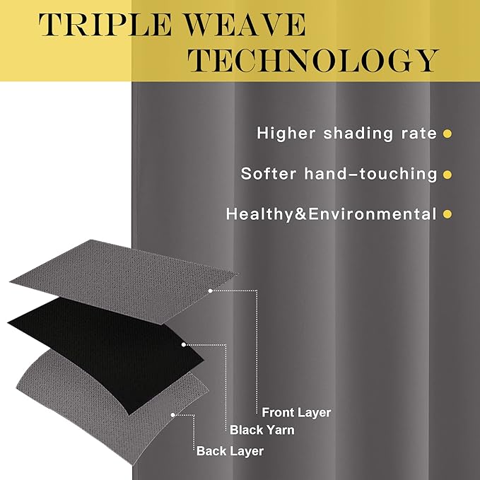 NICETOWN Doorway Curtain Panel for Bedroom - Room Darkening Light Blocking Thermal Insulated Solid Ring Top Blackout Window Drapes for Living Room (1 Panel, W66 x L84, Gray)