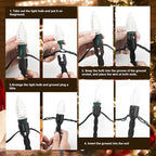60 Pcs 5 Inch Christmas Light Stakes Universal Yard Lawn Holiday Light Stakes for C7 C9 String Lights Holders on Yards, Pathways (Black)