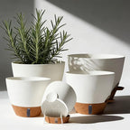 7/6.5/6/5.5/5 Inch Self Watering Pots, Plastic Flower Pots with Multi Mesh Drainage Holes and Deep Reservoir for Indoor Outdoor Garden Plants and Flowers (White, 5/5.5/6/6.5/7)