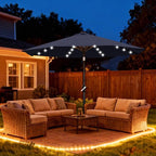 ABCCANOPY Durable Solar Led Patio Umbrellas with 32LED Lights 9FT (Deep Blue)