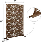 Decorative Fence Metal Privacy Screen, 72 x 47 in, Brown, Freestanding