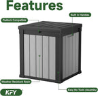 50 gallon deck box,All-weather resin material outdoorstorage box easy to install and portable,Suitable for indoor and outdoor scenes (black and white)