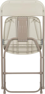 Flash Furniture Hercules Series Plastic Folding Chair - Beige - 4 Pack 650LB Weight Capacity Comfortable Event Chair-Lightweight Folding Chair