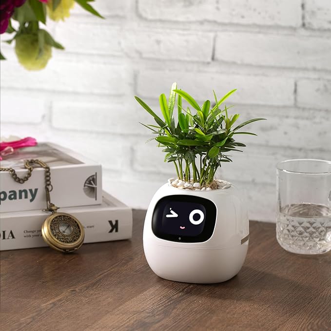 Smart Planter for Indoor Plants, White Plastic with Automated Watering