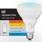 Feit Electric BR30 LED Light Bulb, 65W Equivalent, Dimmable, 650 Lumens, 5-Color Adjustable White, 90+ CRI, General Purpose Flood & Track Lighting, 25,000-Hour Lifetime, BR3065DM/6WYCA/6, 6 Pack