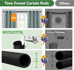 Time Forest Black Curtain Rods for Windows 48 to 84 Inch (4-7 Feet), 1 Inch Diameter Adjustable Heavy Duty Curtain Rod, Modern Style Indoor Outdoor Window Drapery Rods with End Caps, Size 32"- 90"