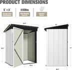 JUMMICO Metal Outdoor Storage Shed 5 x 3 FT Metal Shed - Image 5