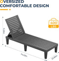 Recliner Lounger Set of 2 in Black Resin, 5-Position Adjustable Backrest