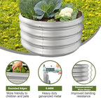 2x2x1ft Round Galvanized Raised Garden Bed Outdoor Metal Planter Box Raised Beds for Gardening,Vegetables,Fruits,Flowers & Herbs (Silver)