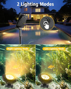 CORESLUX Solar Spot Lights Outdoor Waterproof IP68, 3-in-1 LED Warm Light Solar Landscape Lights, 2 Light Modes Landscape Path Lights for Outside Garden Yard Pond Pathway