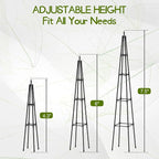 Obelisk Trellis for Climbing Plants Outdoor,6 Ft Garden Trellis for Potted Plants, Metal Trellis with Anti-Rust Coated for Potted Plants Indoor, Plant Support for Vegetables, Vines