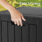 35 Gallon Resin Deck Box, Waterproof Outdoor Storage Box - Image 4