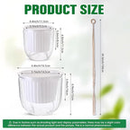 6 Pack Self Watering Hanging Planters Indoor Flower Pots(4.5"+6.5") Visible Water Level Markers 3 Hanging Ropes with Drainage Holes for Indoor Outdoor Garden Home Decor Supplies (White)