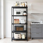 Plastic Storage Shelves, 70.2" H x 11.8" D x 23.62" W Plastic Shelves for Storage, 5-Tier Shelving Unit, Storage Rack, 330 lbs, Bathroom, Laundry, Garage & Home