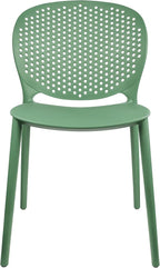 2xhome Set of 2 Patio Dining Chairs | Modern Stackable Outdoor Pool Side Chair | Weather Resistant Plastic for Yard, Porch, Balcony, Kitchen, Green