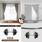 1' Diameter Matte Black Curtain Rod, 30-60 inch, Fits 30-54 Windows, Heavy Duty, Adjustable, Telescopic, Splicing Metal, Extra Long, for Windows & Sliding Glass Door