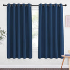NICETOWN 66 Inch Long Blackout Curtains for Bedroom Living Room, Thermal Insulated Room Darkening Curtains, Light Blocking Blackout Drapes for Bedroom, 66" W x 66" L, 1 Panel, Moroccan Blue