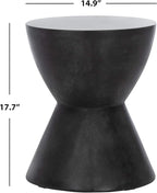 Safavieh Outdoor Athena Black Modern Concrete Round Accent Table
