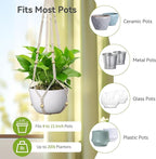 USLAI Macrame Plant Hanger Indoor Outdoor, Fits 4 to 15 Inch Pots, Strong Hanging Planter Holder, Boho Home Decor, 35 Inch, Ivory (POTS NOT Included)