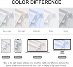 RYB HOME Outdoor Curtains for Patio Waterproof Block Sunlight Thermal Insulated Privacy Assured Thick Outside Curtains for Porch, Gazebo, Pergola, W52 x L95, Greyish White, 1 Panel