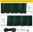 NICETOWN Canvas Outdoor Curtains for Christmas 2 Panels, Dark Green, W52 x L84 per Panel - Waterproof & Windproof Sun Shades with Grommet & Back Tab & Rod Pocket, Free Rope for Bottom Fixing