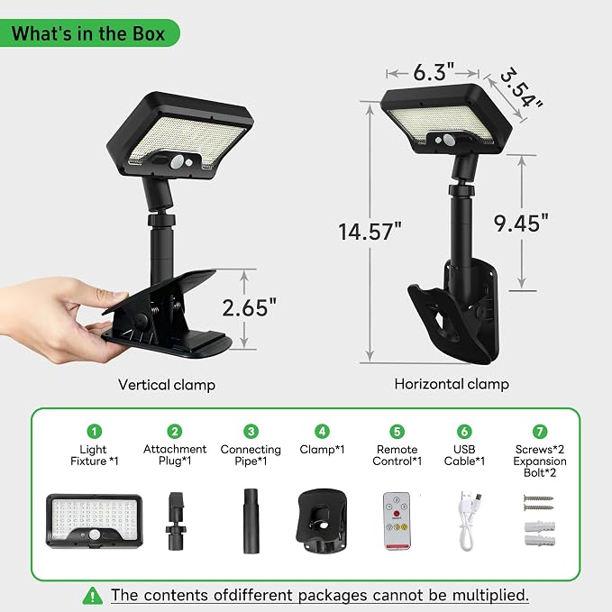3CCT Clip On Solar Fence Lights Outdoor, Motion Sensor Fixture - Image 9