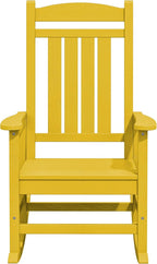KINGYES Outdoor Rocking Chair Set of 2, High Density Polyethylene Patio Rocking Chairs with 330lbs Support for Adults, Yellow