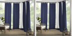 Elrene Home Fashions Matine Weatherproof Tab-Top Indoor/Outdoor Solid Color Curtain Panel for Porch, Pergola, Patio, Deck, 52”W x 84”L, Blue (Pack of 2)