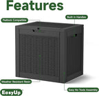 EasyUp 30 Gallon Resin Deck Box, Patio Outdoor Deck Box for Furniture, Garden Tools and Tools Storage, Waterproof Outside Storage Boxes(Black)
