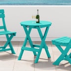 Costaelm Paradise HDPE Outdoor 24.5 Inch Round Portable Folding Patio Dining - Image 2