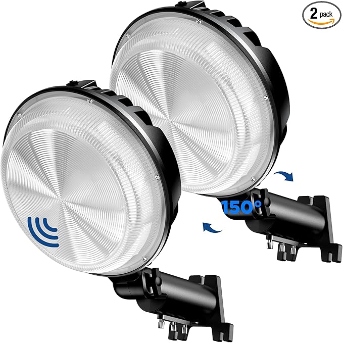2 Pack 150W LED Barn Light, 20000LM Dusk to Dawn Security Light with 150° Adjustable Angle Photocell, IP66 Waterproof 6500K Daylight Outdoor Lighting for Farmhouse/Yard/Street/Garage